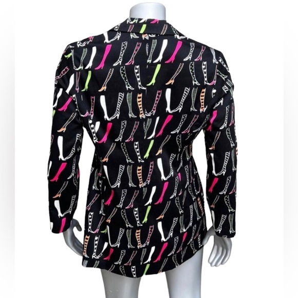 Vintage Anne Carson Oversized Petite Size 10P  Shoe Print Blazer - Picture 3 of 5